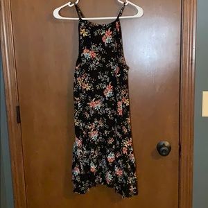 High neck flare-out dress